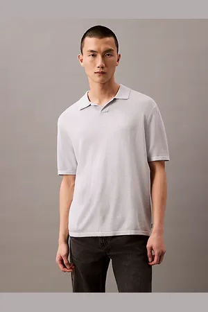Calvin Klein Kurzärmliger Pullover aus Baumwoll-Leinen-Mix