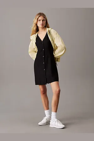 Calvin Klein Durchgeknöpftes Kleid aus weichem Krepp