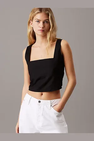 Calvin Klein Top aus weichem Baumwoll-Leinen-Twill