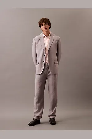 Calvin Klein Lässige Hose aus Leinen mit Bundfalten