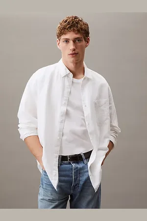 Calvin Klein Hemd aus Baumwolle und Leinen