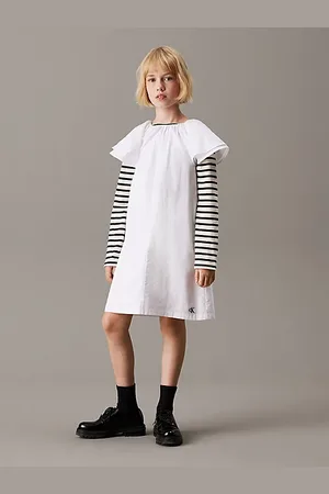 Calvin Klein Lockeres Kleid aus Popeline mit Rüschen