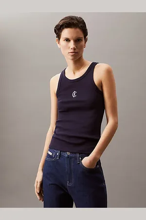 Calvin Klein Logo-Tanktop aus gerippter Baumwolle