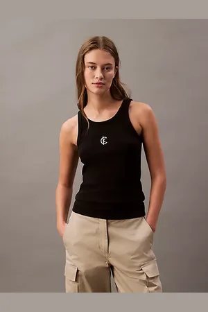 Calvin Klein Logo-Tanktop aus gerippter Baumwolle