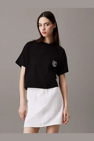Calvin Klein Cropped T-Shirt mit Logo-Wappen