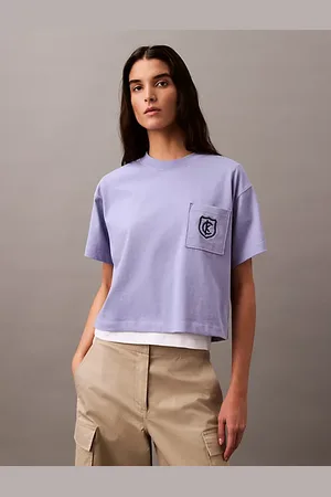 Calvin Klein Cropped T-Shirt mit Logo-Wappen