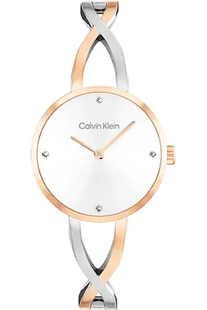 Calvin Klein Zweifarbige Armbanduhr aus vergoldetem Stahl