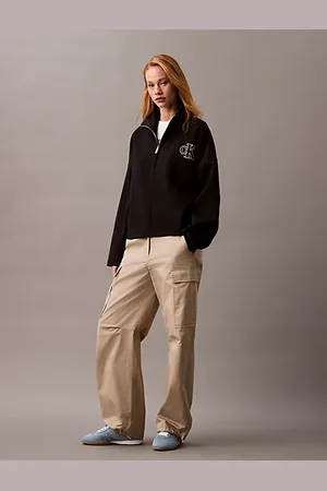 Calvin Klein Jacke aus Spacer-Stoff mit Viertelreißverschluss und Monogramm-Logo