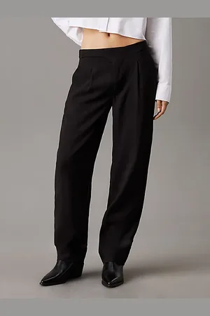 Calvin Klein Hose mit Bundfalten aus weicher Viskose