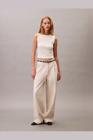 Calvin Klein Weich gerippte Weste mit Rundhalsausschnitt