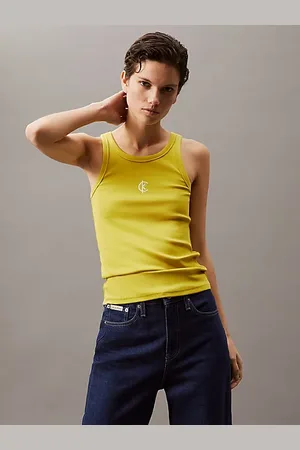 Calvin Klein Logo-Tanktop aus gerippter Baumwolle