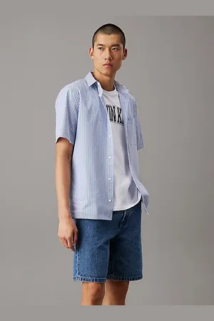 Calvin Klein Kurzärmeliges gestreiftes Hemd