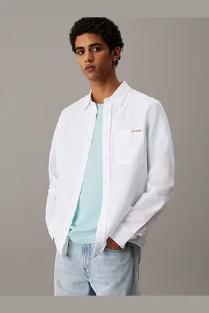 Calvin Klein Hemd aus Baumwolle und Leinen