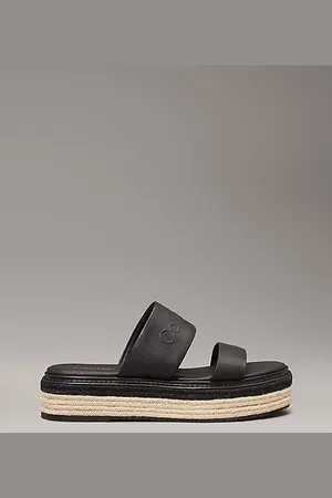 Calvin Klein Plateau-Espadrille-Loafers aus Leder