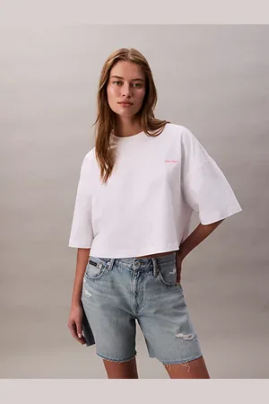 Calvin Klein Kastiges cropped T-Shirt aus Jersey
