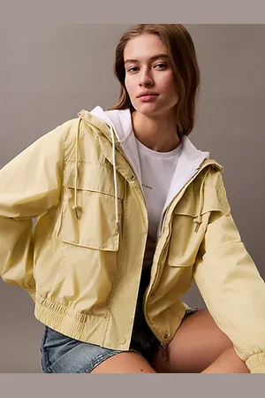 Calvin Klein Cropped Jacke mit Kapuze aus weichem Nylon