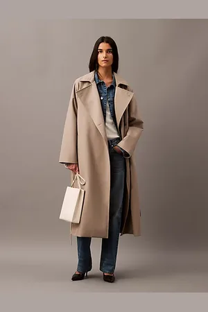 Calvin Klein Trench Coat aus Woll-Twill