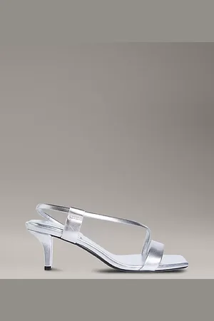 Calvin Klein Sandalen mit Absatz aus Leder mit Metallic-Effekt
