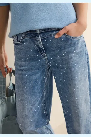 CECIL Damen Glitzernde Wide Leg Jeans in , Gr: 26