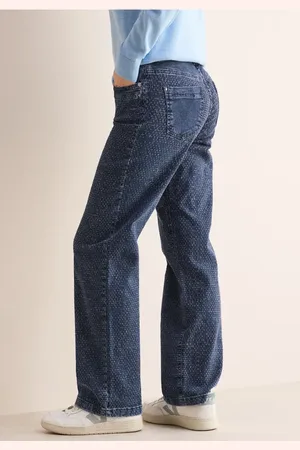CECIL Damen Wide Leg Bouclé-Look Jeans in , Gr: 25