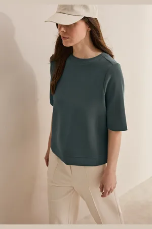 CECIL Sweatshirt, kurzarm, mit U-Boot-Ausschnitt