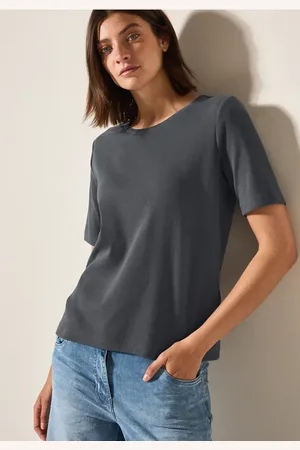 CECIL Damen Basic Rippstruktur T-Shirt in , Gr: L