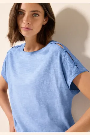 CECIL Damen T-Shirt mit Knopfdetail in , Gr: L