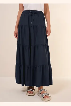 CECIL Damen Maxi-Rock mit Volants in , Gr: 3XL
