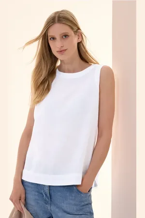 CECIL Damen Leinen-Top mit Knopfleiste in , Gr: L