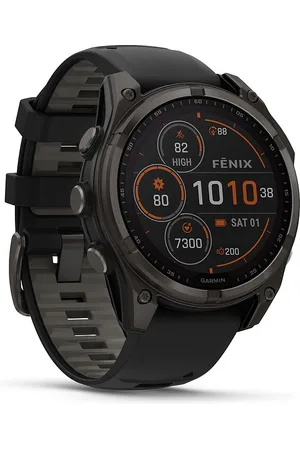 Garmin Smartwatch Fenix 8 - 47 mm Solar Sapphire Graphit Carbongrau Titan DLC