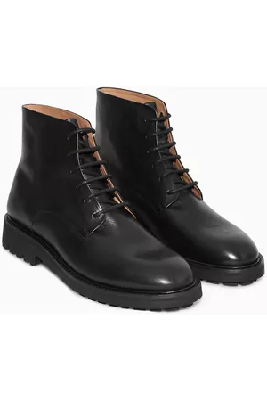 COS LACE-UP LEATHER ANKLE BOOTS