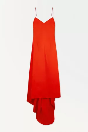 COS Damen Lange Kleider - THE V-NECK LINEN MAXI DRESS