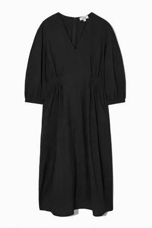 COS Damen Kleider - VOLUMINOUS V-NECK DRESS