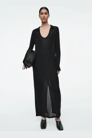 COS Polo-Maxikleid Mit Tiefem Ausschnitt