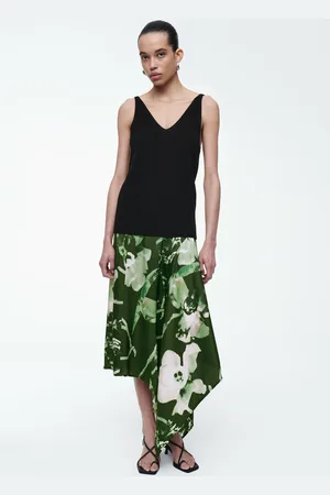 COS Drapierter Asymmetrischer Midirock