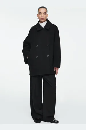 COS Doppelreihige Oversized-Cabanjacke Aus Wolle
