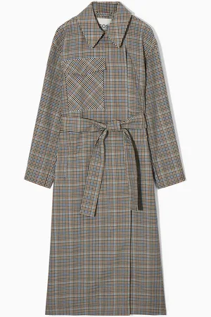 COS Karierter Trenchcoat Im Utility-Stil