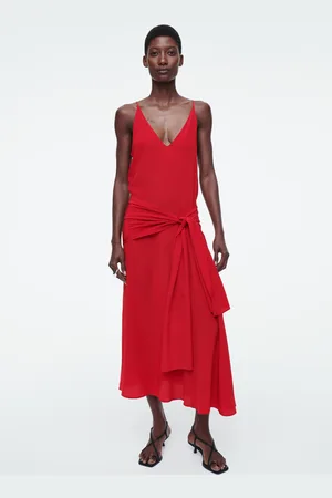 COS Asymmetrisches Seidenkleid Mit Bindedetail