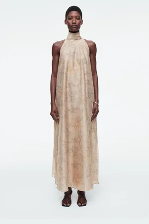 COS Neckholder-Maxikleid In A-Linie Mit Floralem Print