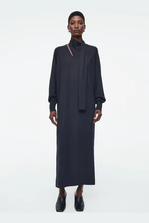 COS Maxikleid Aus Wolle Mit Schaldetail