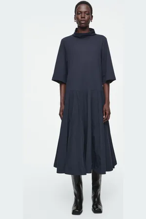 COS Bahnen-Midikleid Mit Stehkragen