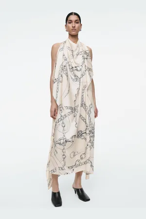 COS Asymmetrisches Midikleid Mit Ketten-Print