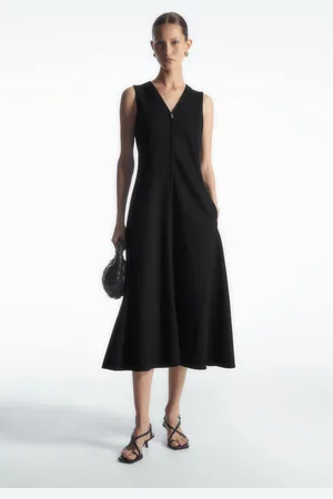 COS Midikleid Mit V-Ausschnitt Und Reissverschluss