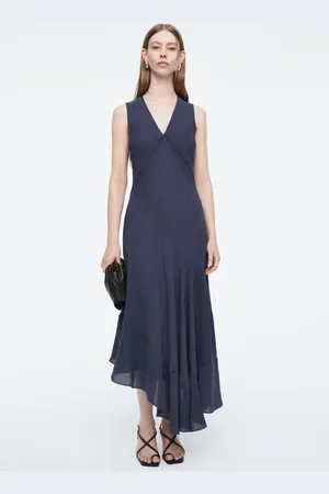 COS Fliessendes Asymmetrisches Midikleid