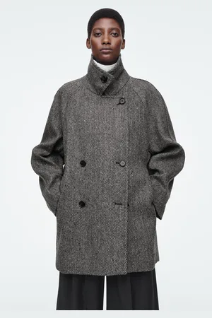 COS Doppelreihige Oversized-Cabanjacke Aus Wolle