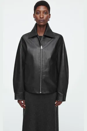COS Oversized-Lederjacke Mit Kragen