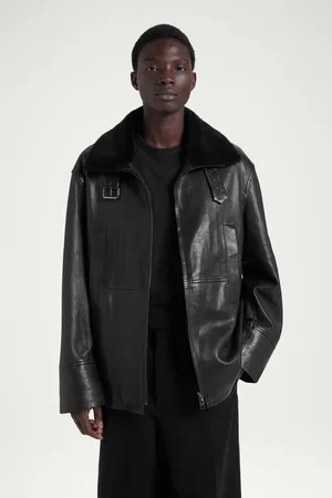COS Die Lederjacke Mit Lammfellbesatz