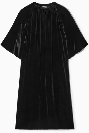 COS Samt-Midikleid Aus Seiden-Mix Mit Raffungen