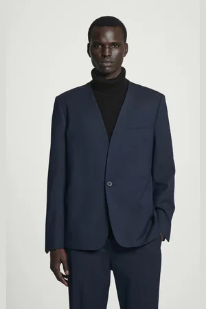 COS Kragenloser Blazer Aus Woll-Mix