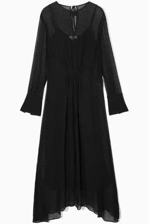 COS Midikleid Aus Seiden-Chiffon Mit Punktmuster